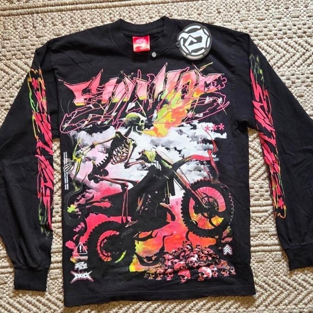 Evil Vice Dirt Bike Graphic Long Sleeve Size Medium